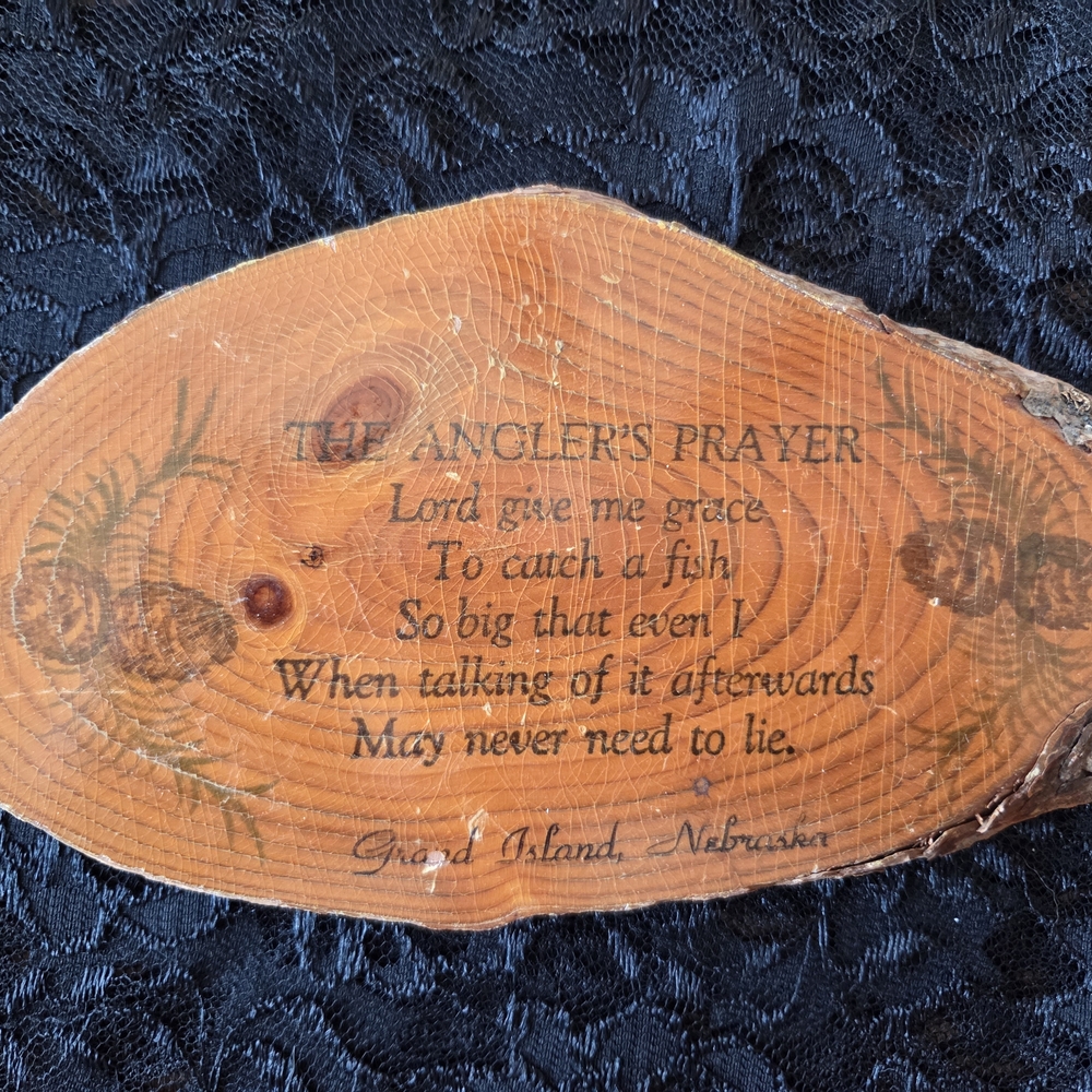 Wooden Plaque with Angler's Prayer